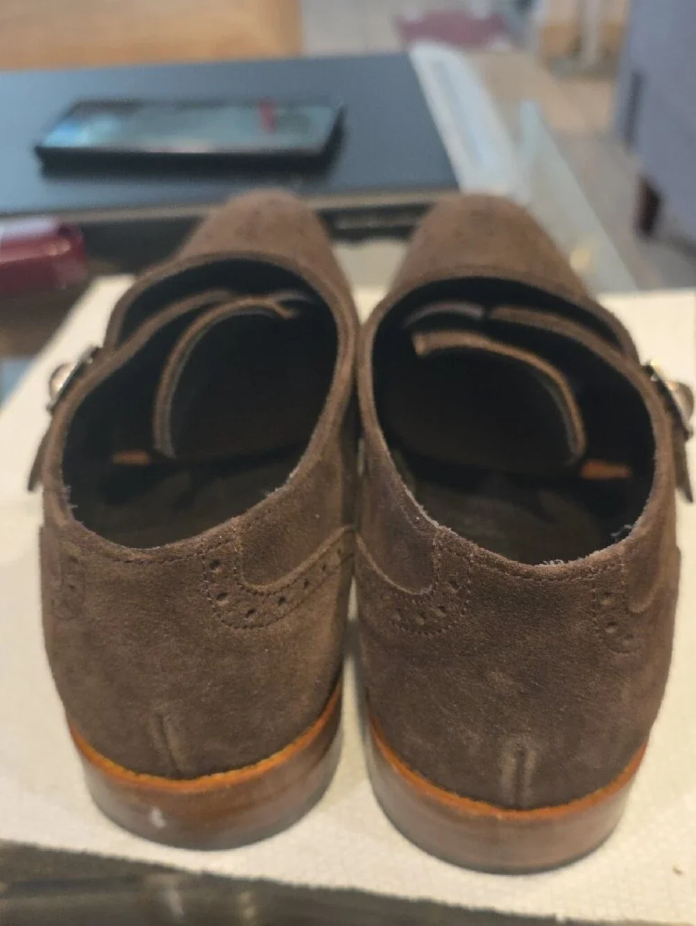 Charles Tyrwhitt Brown Suede Double Monk Strap Shoes